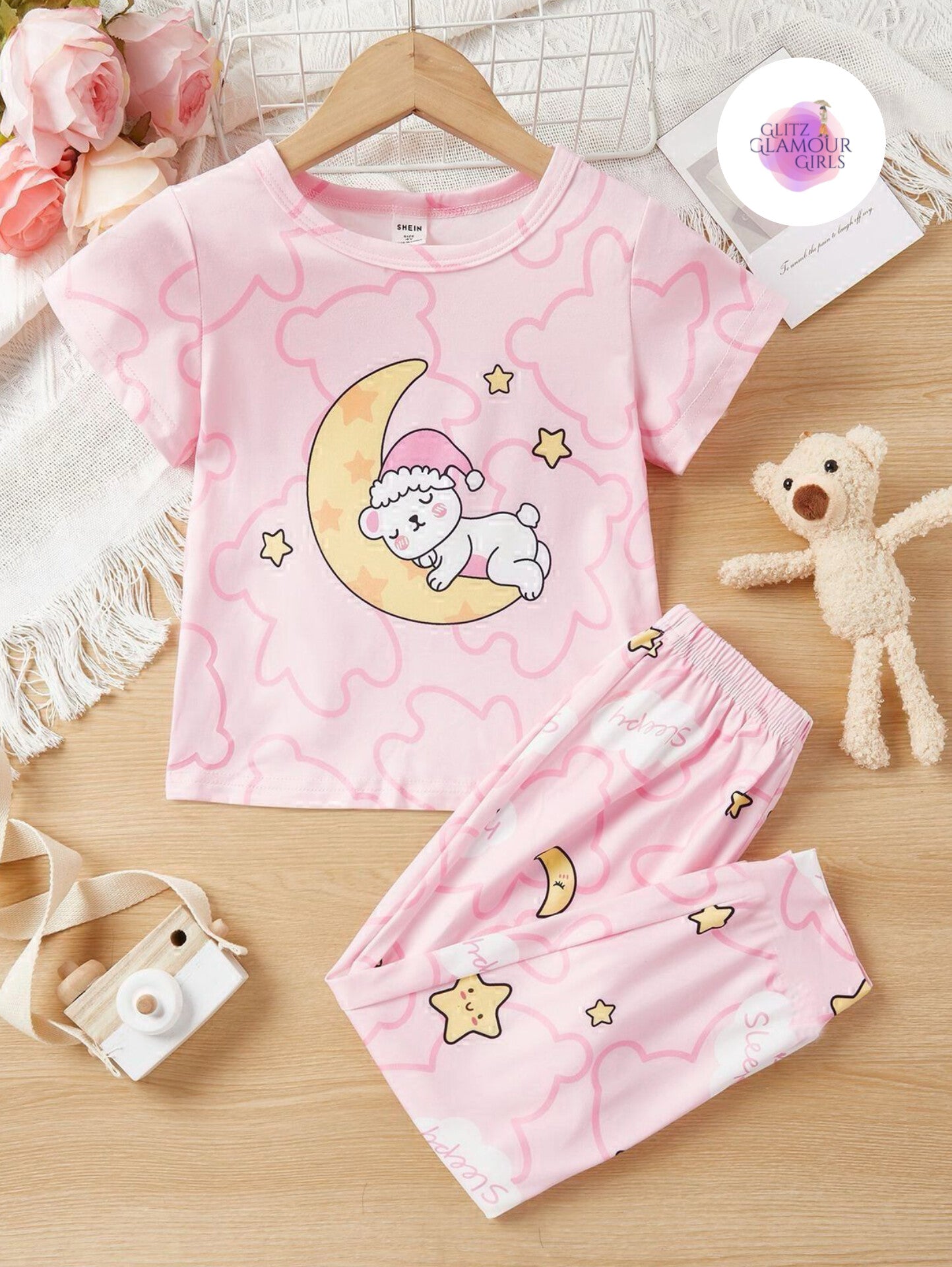 Pink sleepy cotton jersey night suit
