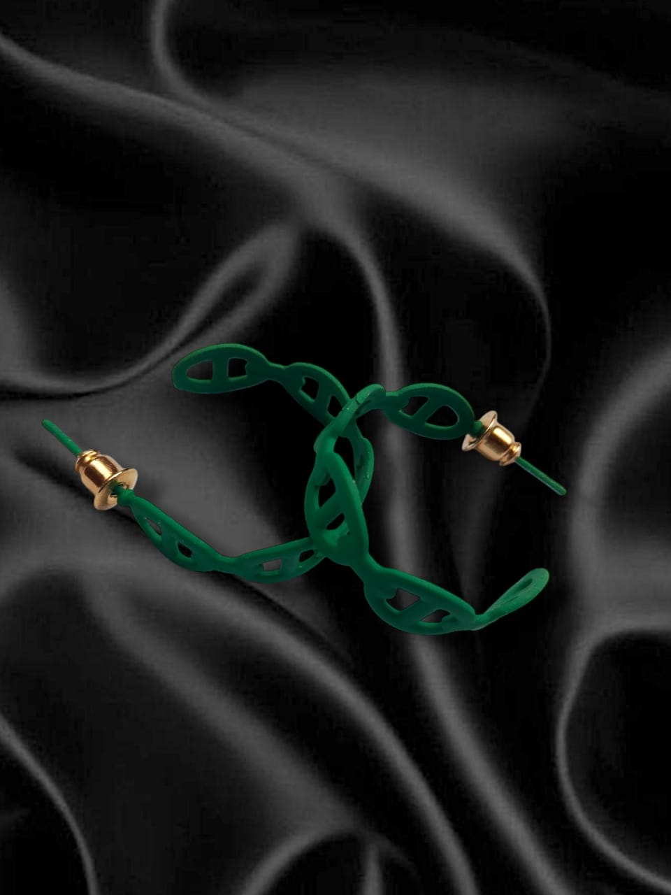 3 Pairs Of Green Flower Earrings