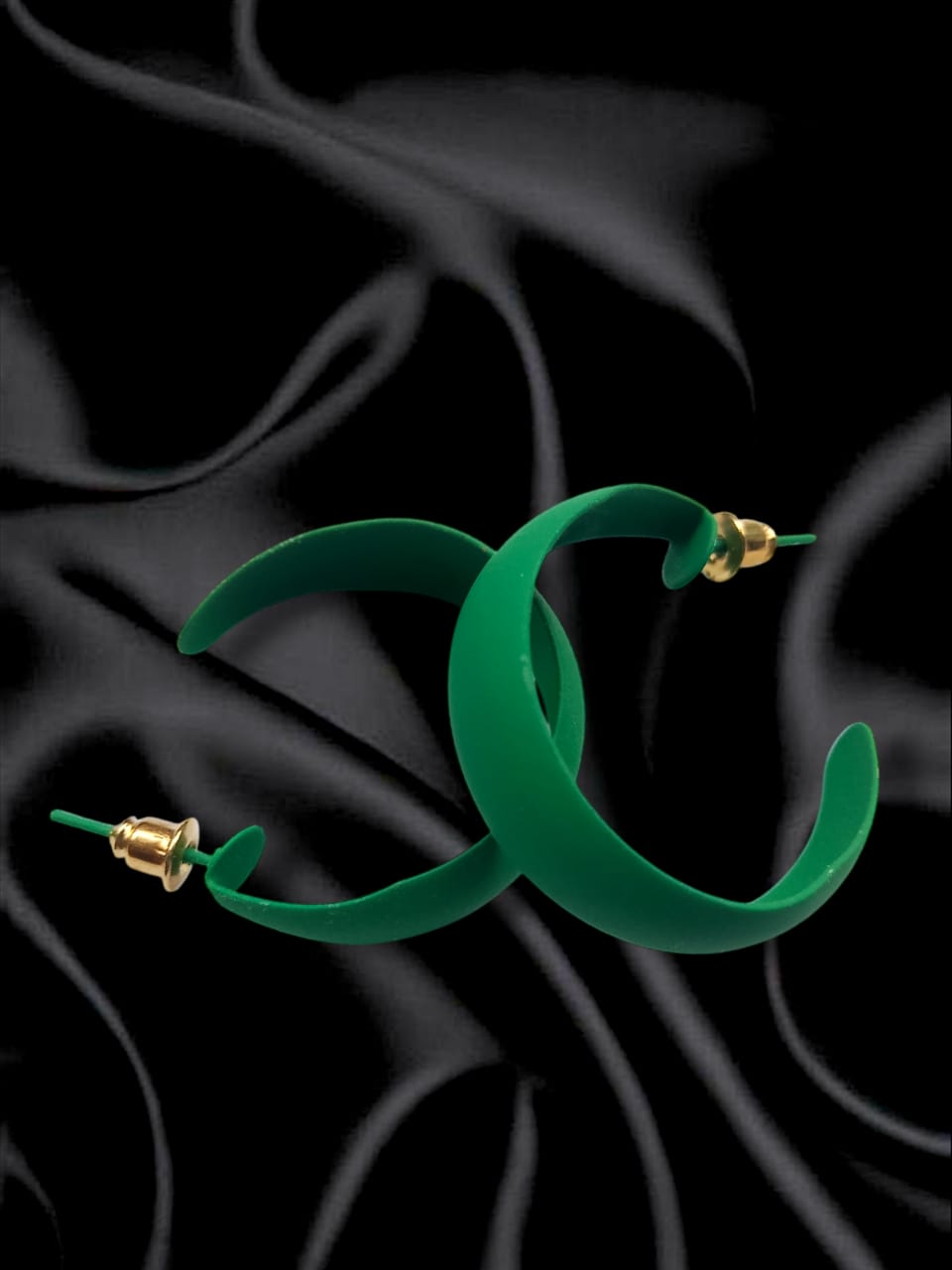 3 Pairs Of Green Flower Earrings