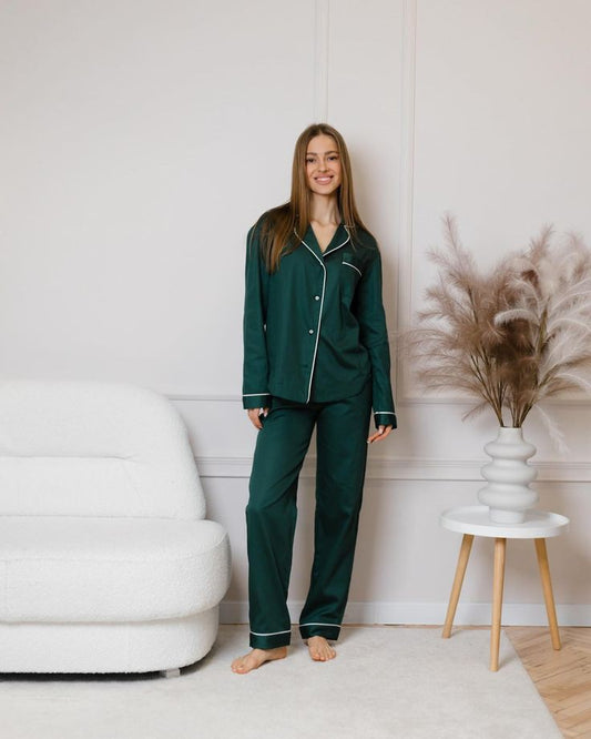 Dark Green Silk PJ's