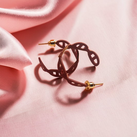 3 Pairs Of Brown Flower Earrings