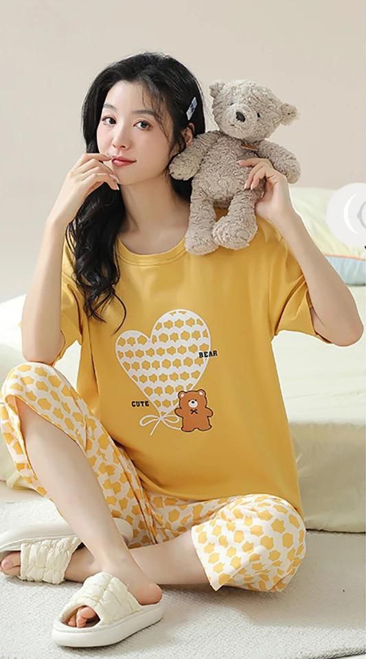 Cute Bear Printed PJ Set