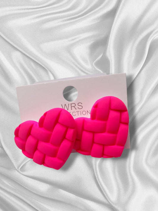 Embossed Heart Earrings