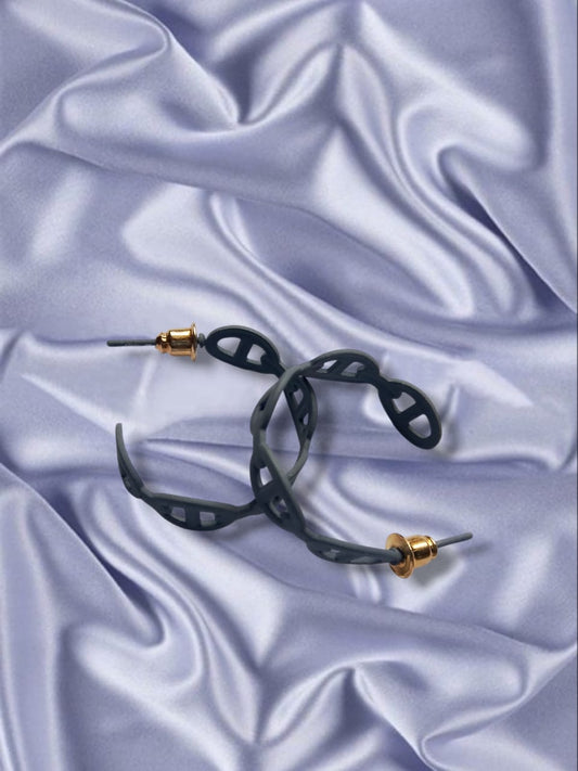 3 Pairs Of Gray Flower Earrings