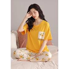 Yellow Flower Printed PJ Set